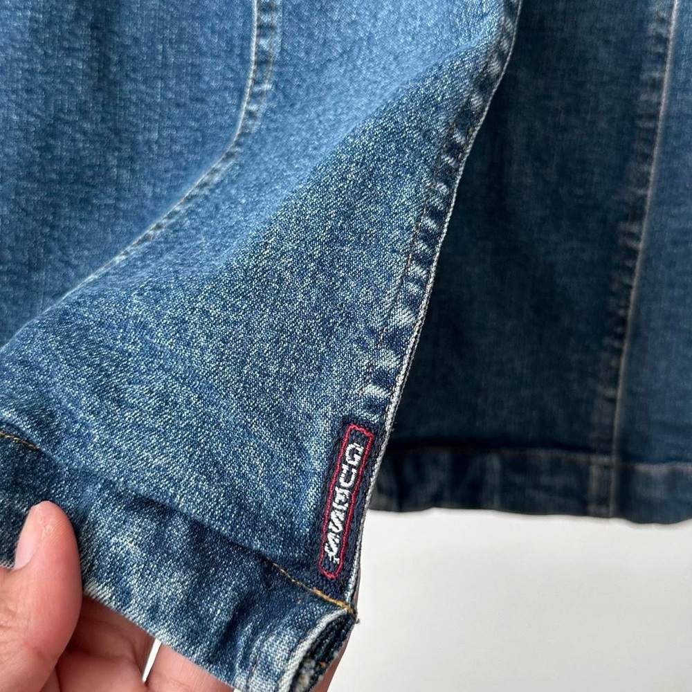 VINTAGE Y2K GUESS WORKWEAR Blue Denim Dress Knee Length Size-women's 6 - Picture 8 of 10